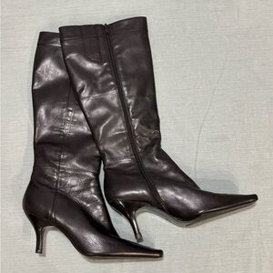 Bandolino Mayflower Sleek Black Heeled Boots 10 M zip
